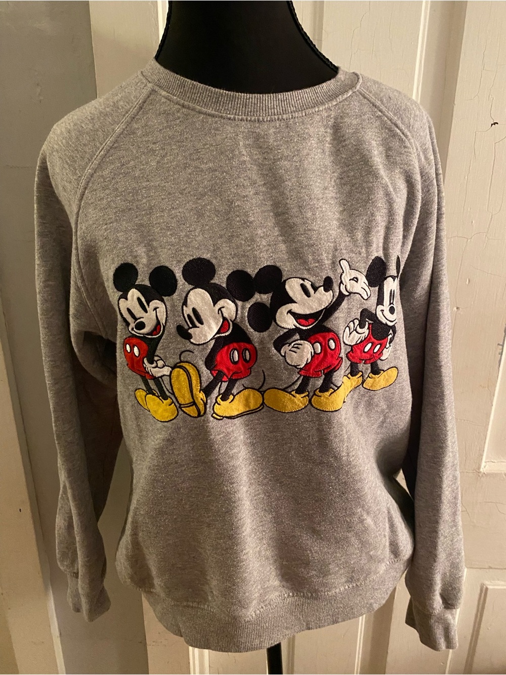 Gray Mickey Mouse Graphic Crewneck Sweatshirt